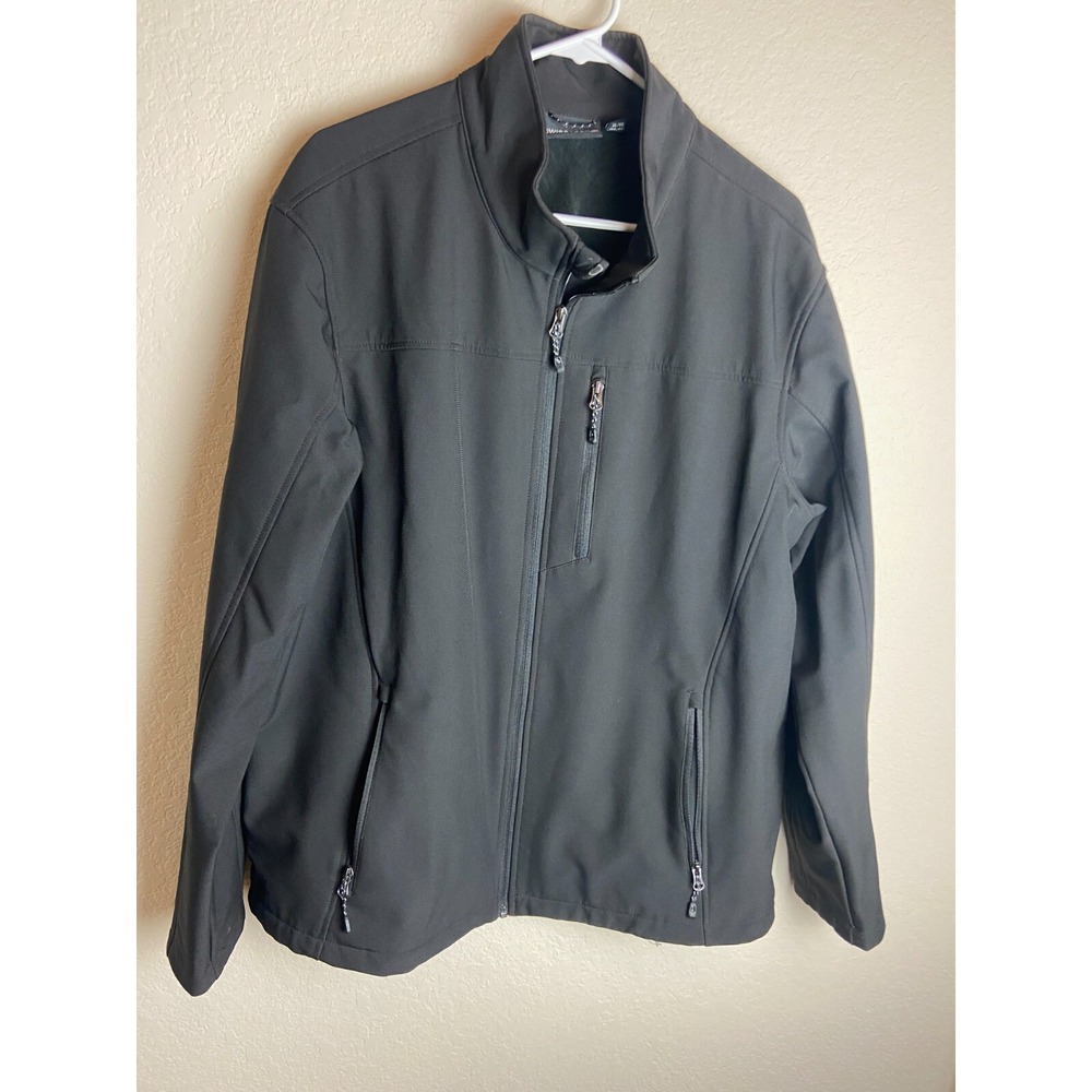 Swiss Tech Mens Tactical Jacket Black Size XL Solid Full Zip Long Sleeve